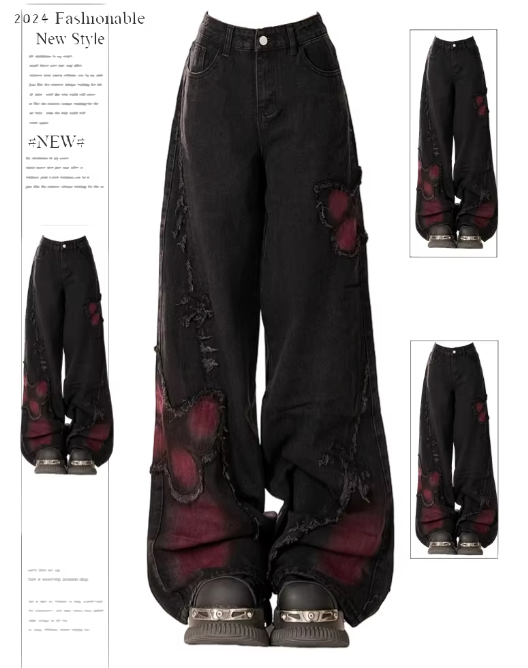 Baggy Butterfly Jeans Vintage 90s